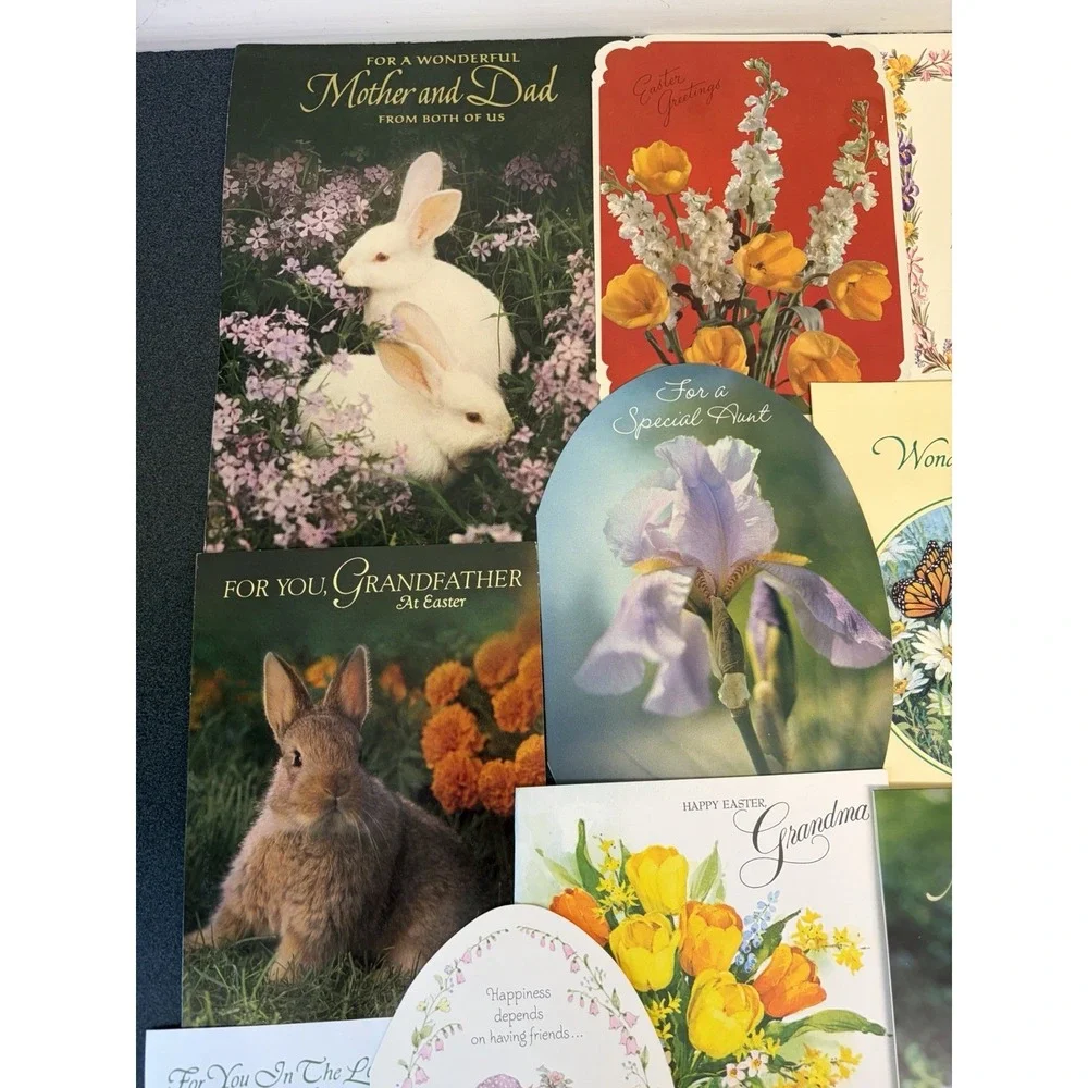 Vintage Easter Greeting Cards Fronts ONLY Scrapbooking Crafts Lot of 50+ Bunnies